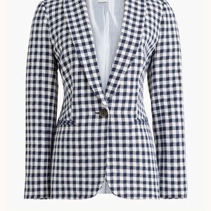 J Crew Factory Gingham One-button Blazer (4)